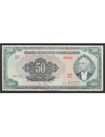 3.EMİSYON 2.TERTİP 50 TÜRK LİRASI (PAPYONLU 50 LİRA)