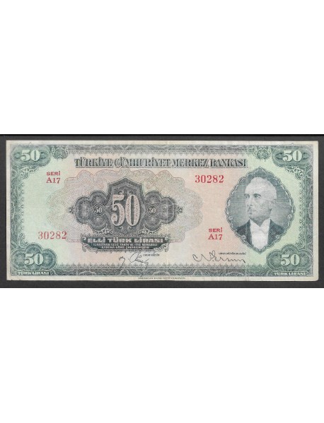 3.EMİSYON 2.TERTİP 50 TÜRK LİRASI (PAPYONLU 50 LİRA)