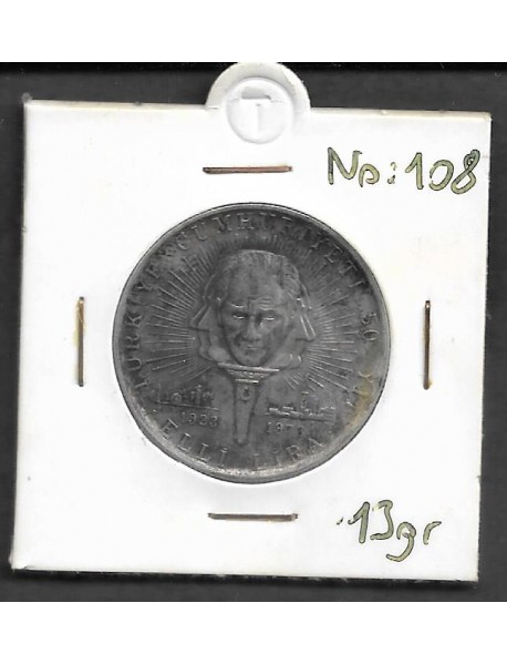 GÜMÜŞ TÜRKİYE CUMHURİYETİ'NİN 50.YILI HATIRA PARA / 1973