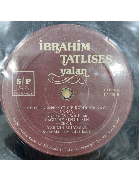 İBRAHİM TATLISES YALAN (KAPAKSIZ)